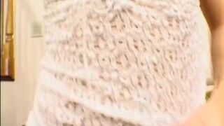 Dude plows tight blonde girlfriend on couch