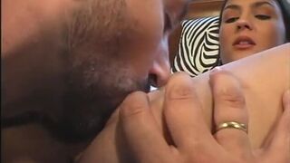 Beautiful young brunette teen with perfect tits and ass loves anal fucking