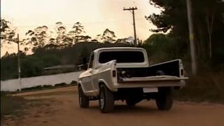 Backwoods blonde with nice tits gets fucked on side of the road by a black guy