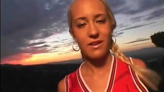 Amazing blonde with big boobs jizzed in mouth during ass to mouth action