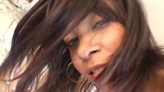 Lovely latina babe gets plowed in her butt hole