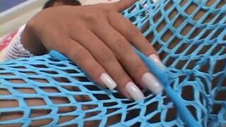 Sexy latina babe gets anally drilled by huge dong