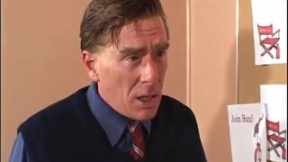 Blonde teen pussy licked and ass fucked by older man