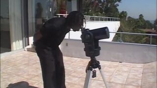 Round ass MILF wearing stockings loves interracial anal sex