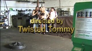 Three amazing girls getting pounded in orgy