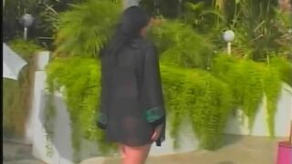 Amazing brunette babe riding cock with her holes