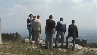 Redhead pounded by many guys