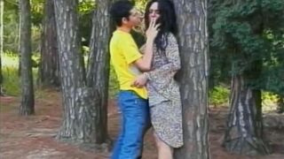 Outdoor sex with his big tranny