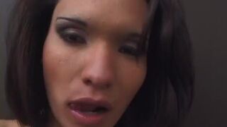 Tranny loves hot and steaming threesome