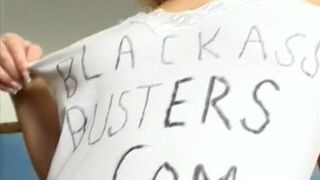 Blonde takes two massive black cocks