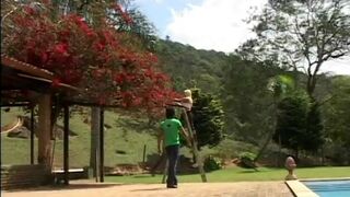 Latin milf pounded in her ass outside