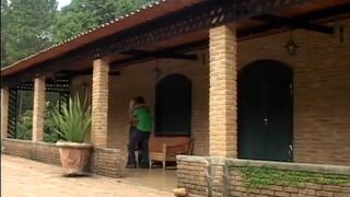 Latin milf pounded in her ass outside