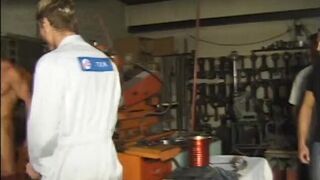 Brunette whore loves multiple cocks pounding her