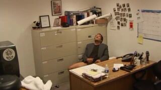 Sexy blonde secretary pounded hard on the desk