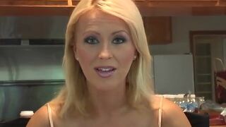 Blonde bombshell hard drilling on the bed