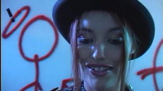 Naughty brunette teen with amazing ass gets spitroasted anally