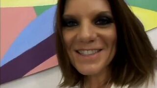 Casting brunette milf getting her ass plowed by big black cock