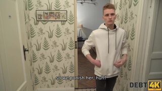 DEBT4k. Guy fucked wife letting debt collector drill her tight holes